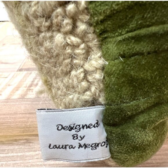 Chandler 4 Corner Wool Hooked Lumbar Pillow With Evergreen Tree Design Handmade - Picture 7 of 7